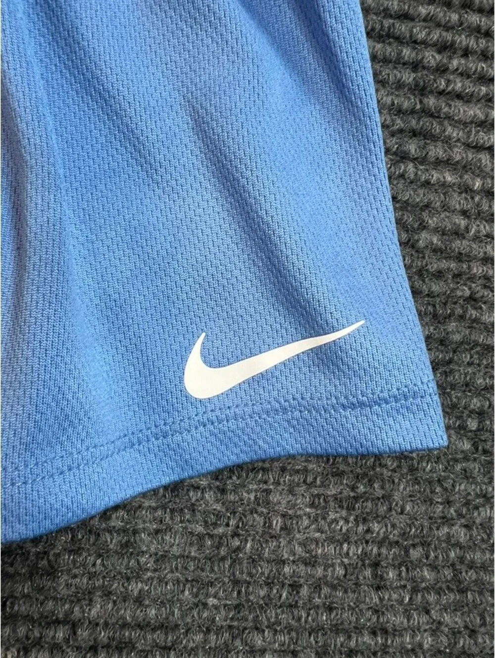 Nike Baby Boy 12M Blue Shorts and Multicolor Logo Baby Blue T-Shirt Set